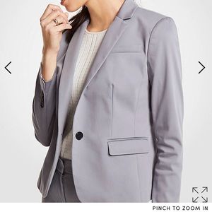 Ann Taylor-COTTON SATEEN ONE BUTTON PERFECT BLAZER